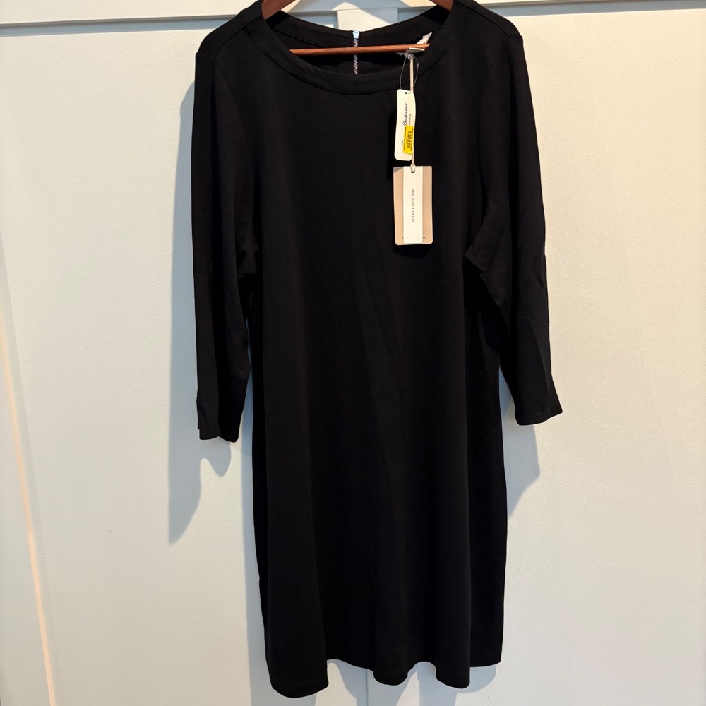 Tommy Bahama Darcy Dress Womens XL Black 3/4 Sleeve Shift UPF 30 SW621381 - Picture 2 of 15